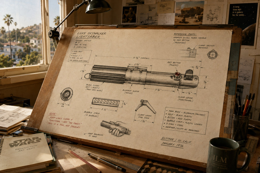 The Origins of the Lightsaber: From Camera Parts to Movie Props
